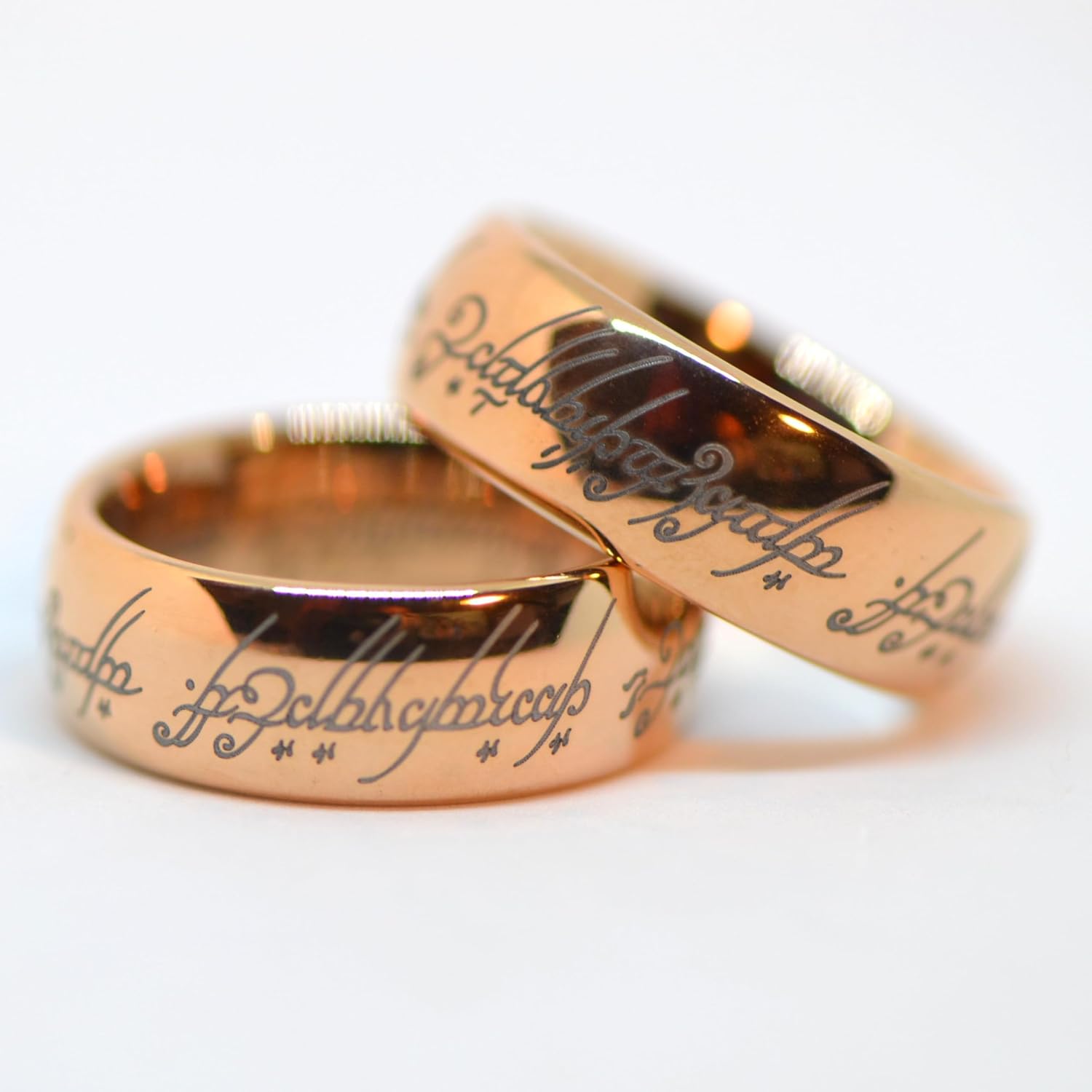 Rose Gold One Elvish Script Tungsten Carbide Ring Power King Jewelry 6MM 8MM Men Women Wedding Band .