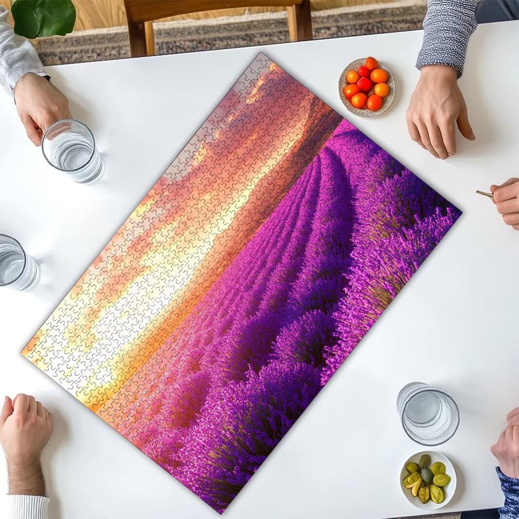 Puzzle 1000 Piezas, Puzzle Lavanda de Madera para Adultos, Regalos -2358