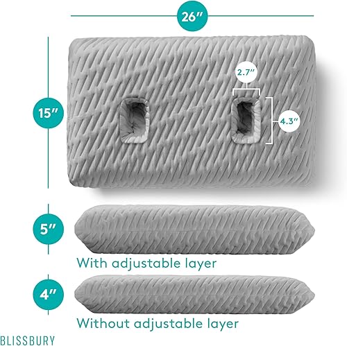 Miniatura 2 de BLISSBURY Almohada de oreja con orificio para las orejas para dormir con dolor de oído  Almohada de perforación de oreja  Almohada de espuma