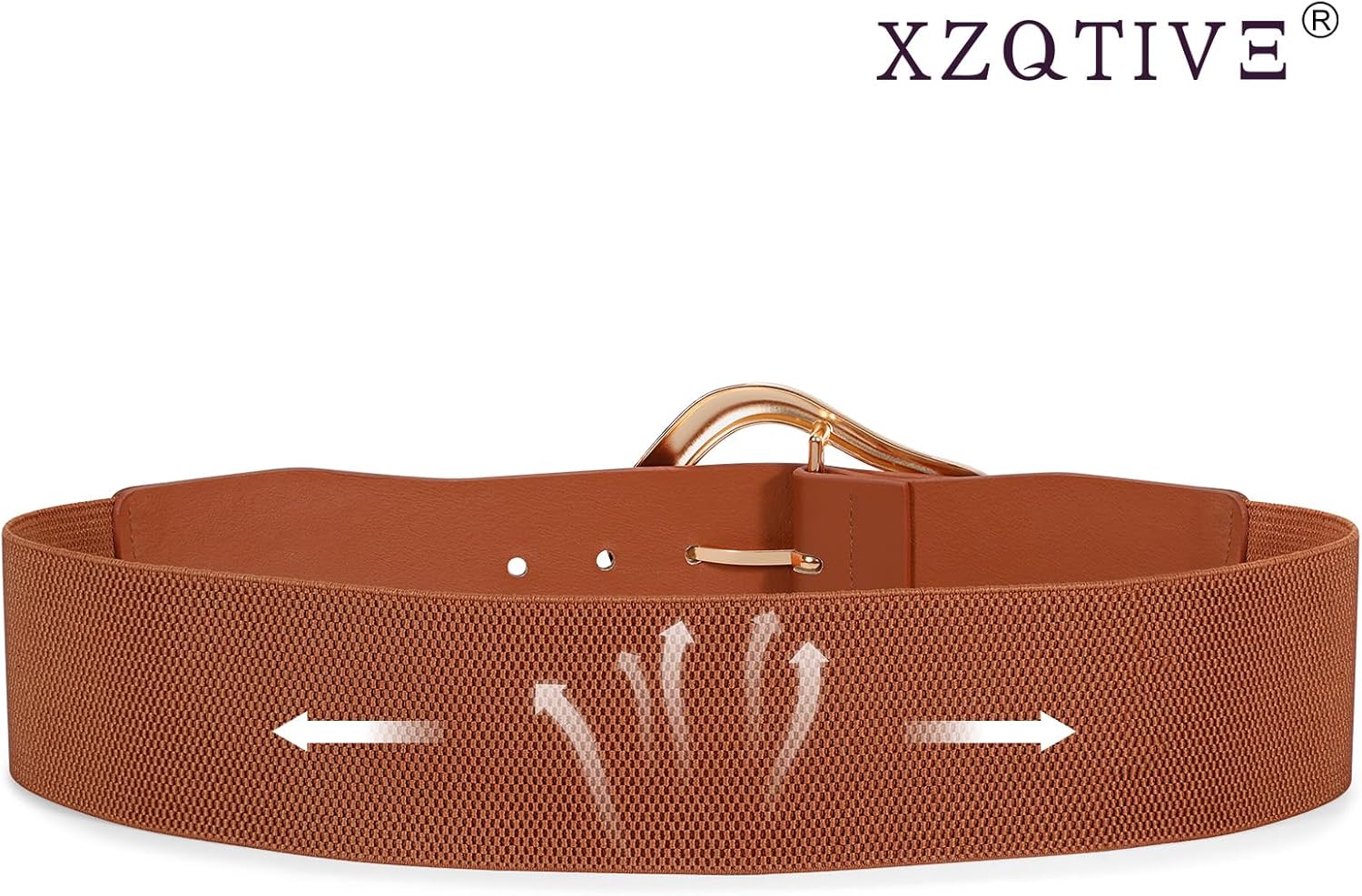 XZQTIVE Women Wide Elastic Waist Belt for Dresses Fashion Big Gold Buckle Stretchy Leather Waistband for Ladies - Image 3