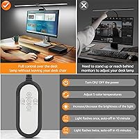 Vista 8 de ShineTech Lámpara LED de escritorio, luz ultra ancha de arquitecto de doble cabezal de 31.5 pulgadas con abrazadera, 50 modos de iluminación