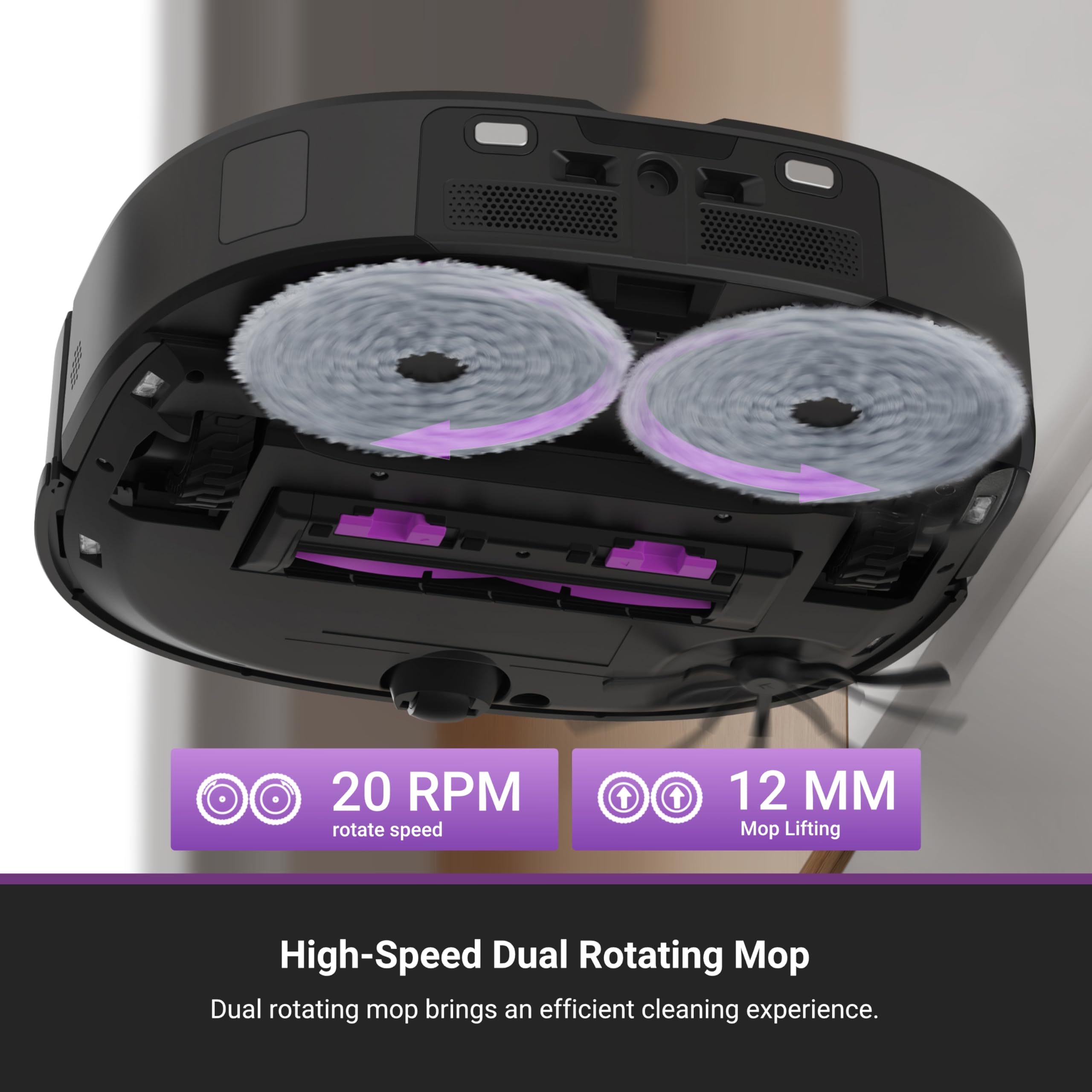 Eureka J15 Ultra Self Emptying Robot Vacuum, 19,000 Pa Suction, Flex-Arm Mop Design, 167℉Hot Water Mop Washing & 131°F Hot Air Drying, AI Obstacle Avoidance, Black