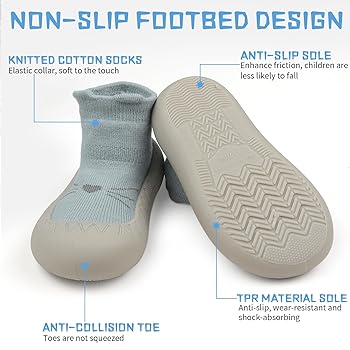 Scarpe Antiscivolo Per Bambini - Calzini Con Suola In Gomma Morbida, Primi Passi Unisex Per Neonati - Foto 7