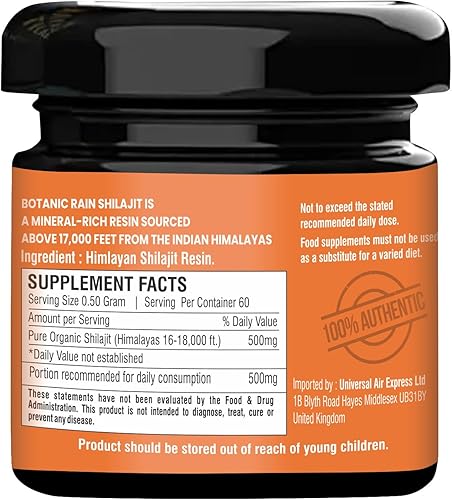 Miniatura 7 de Resina Shilajit pura del Himalaya para hombres y mujeres, más de 85 oligominerales, 75% más de ácido fúlvico para aumentar la energía y apoyo