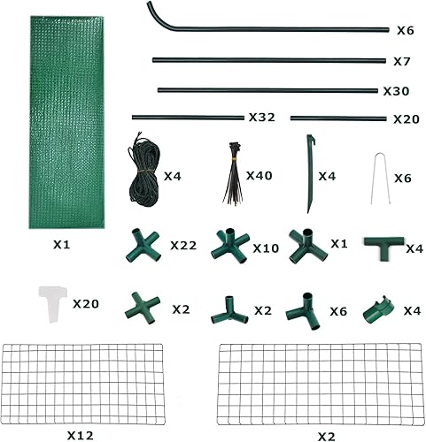 Miniatura 7 de Purlyu Invernadero para exteriores, cubierta de polietileno grueso y acero recubierto de polvo resistente, puerta de malla y ventanas de pantalla,