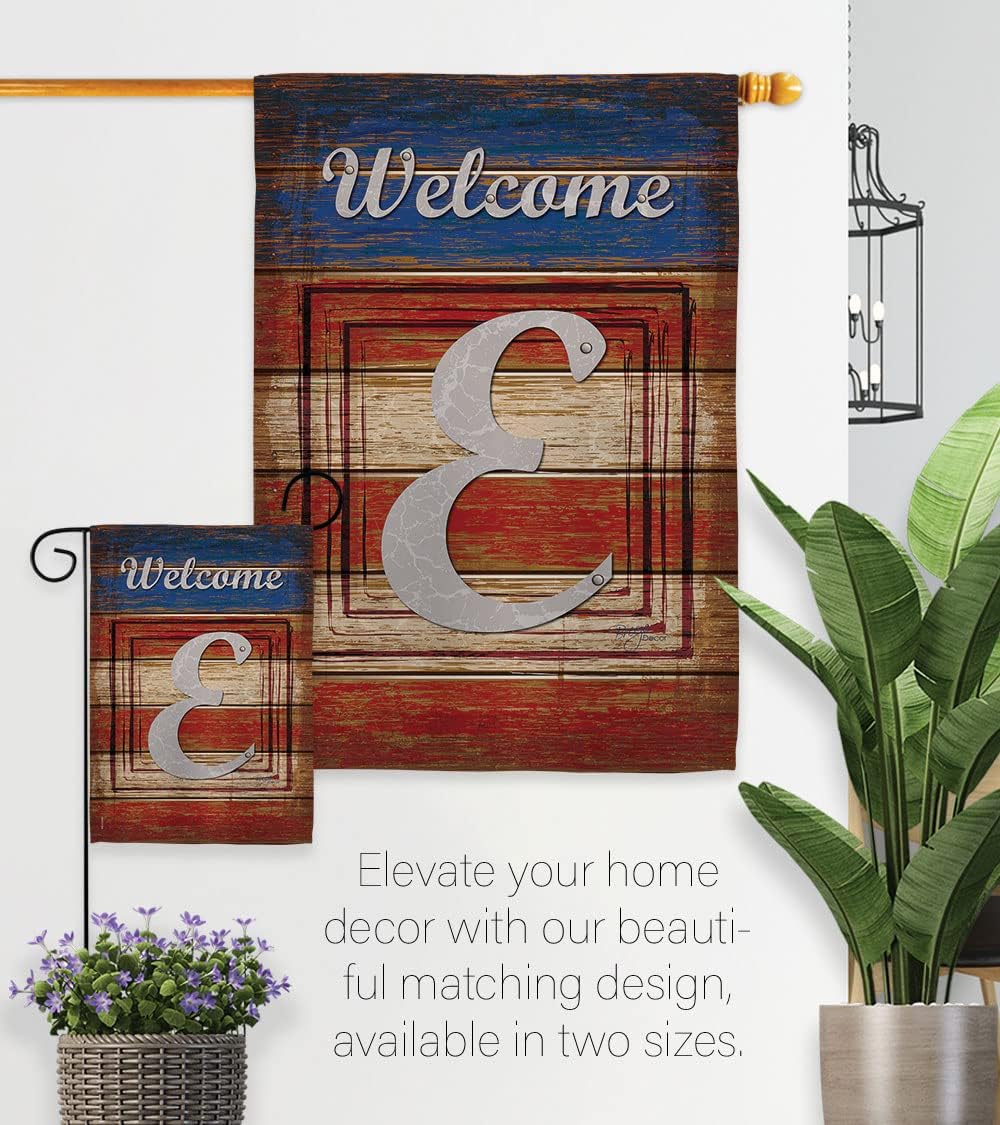 Breeze Decor G180109 Patriotic E Initial Americana Patriotic Impressions Decorative Vertical Garden Flag 13" x 18.5" Printed In USA Multi-Color