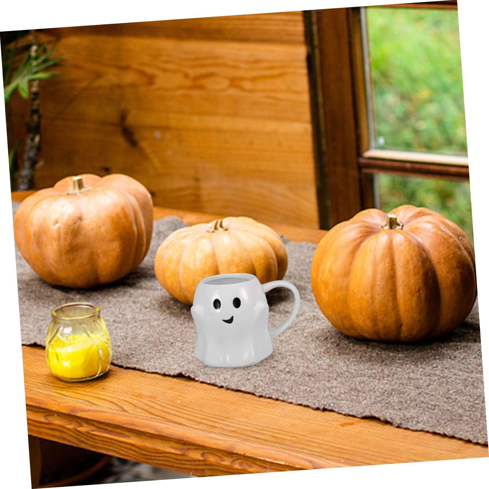 DECHOUS Kaffeetasse Aus Keramik Mit Gruseligem Geisterdesign Halloween-milchbecher Für Zuhause Büro Und Cafés Sicher Verpackt Weißem Perlenmattbox