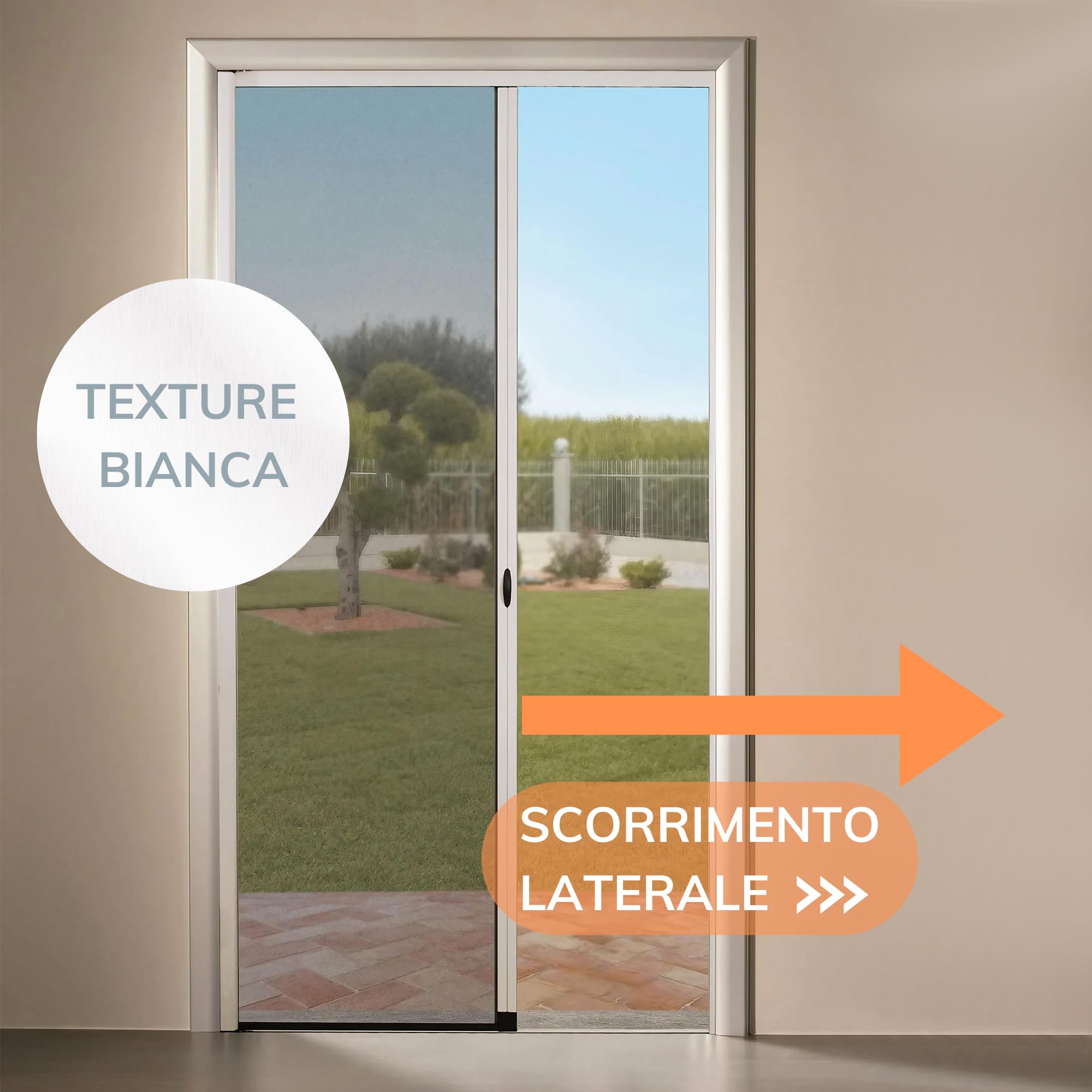 AEFFE Zanzariera a Rullo per Porta Finestra Alluminio 150x250cm, Diversi colori, Riducibile, Avvolgibile per Porte, Finestre, Balconi, Terrazzi (Bianco)