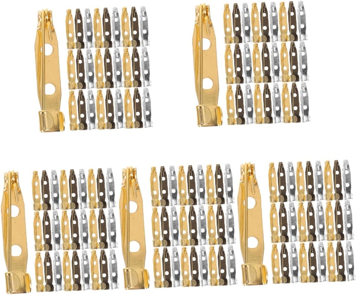NUOBESTY 750pcs Vintage Women Brooch Pins DIY Craft Metal Bar Pin Backs for Jewelry Making Sewing Corsage Name Badges More