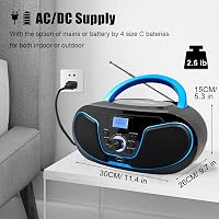 LONPOO Hordozható CD Lejátszó Bluetooth Rádió USB Stereo Boombox 6