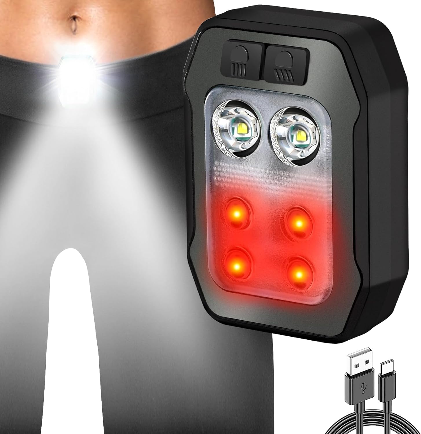 Easymaxx Clip on Running Light, Rechargeable Running Lights