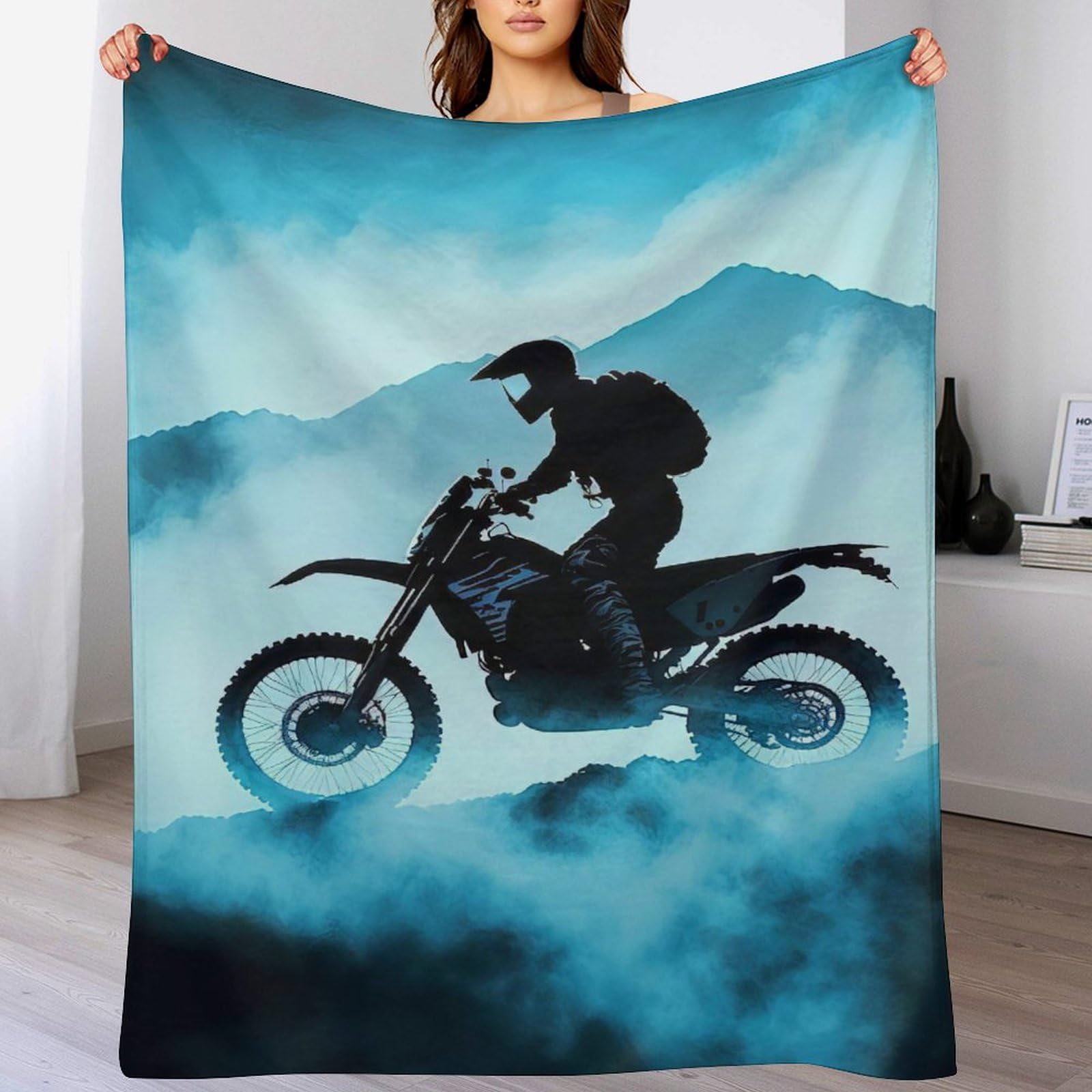 Plaid couverture de motocross chaud en polaire pour lit bébé et voyage 100x130