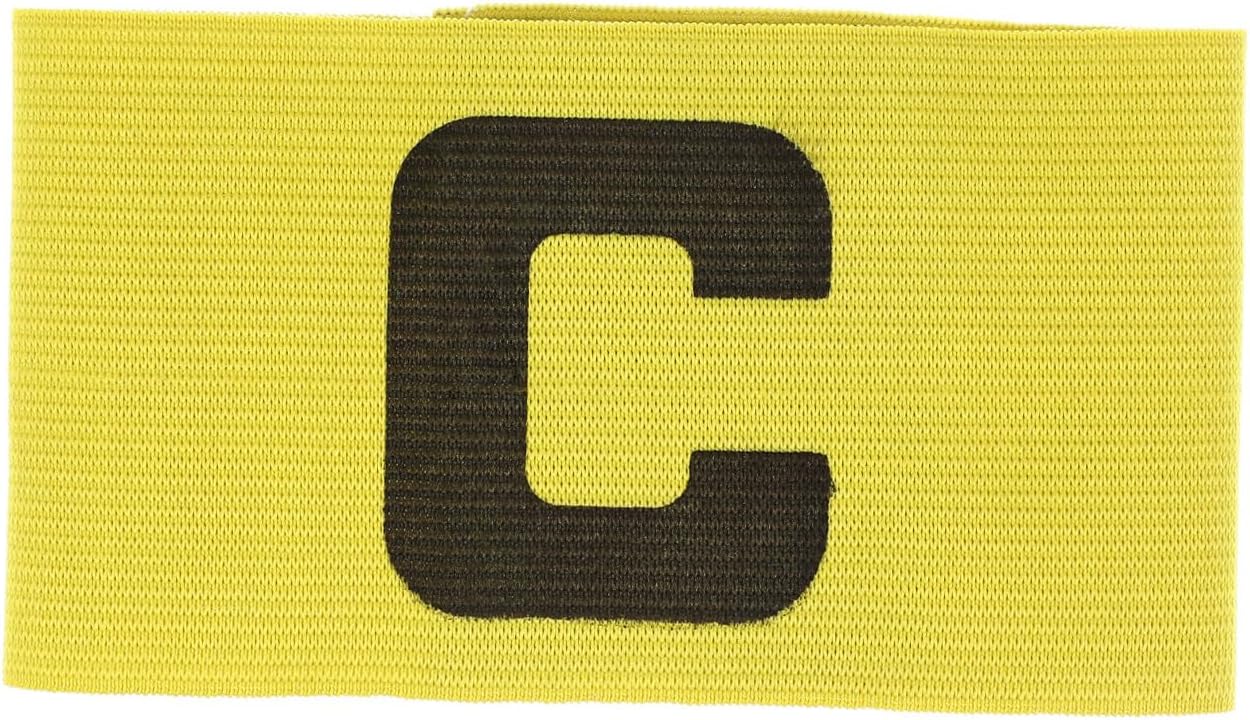 INOOMP 3pcs Football Soccer Captain Armband Adjustable Elastic Arm Band for Youth Adults Yellow Design for Soccer Rugby Basketball Team Sports