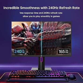 KTC 24 Inch Gaming Monitor - 1440P Monitor 2K MiniLed, HDR1400, 120Hz, Adaptive Sync, 148% sRGB, HDMI 2.0 x 2, DisplayPort 1.4 x 1, Monitors Gamer with Height Angles Adjustable