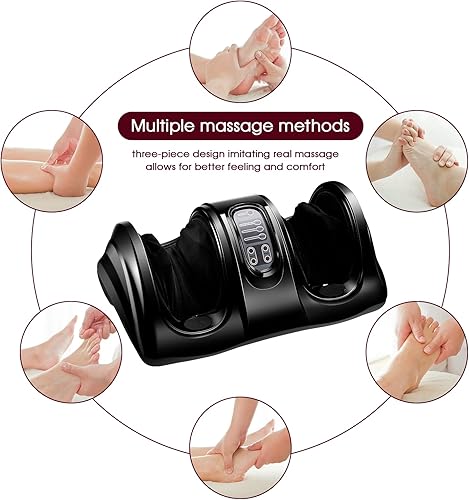 Miniatura 8 de WELLHUT Máquina masajeadora de pies Shiatsu, masajeador de pies y pantorrillas para tobillo, brazo de pantorrilla, rodillo de amasado Shiatsu,
