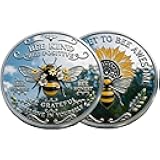Bee Kind Positivity Commemorative Coin, Bee Kind Bee Positive Challenge Coin, Double-Sided Inspirational Bee Token with Kindness & Gratitude Message, Gift for Friends Family Self-Care (1pcs)