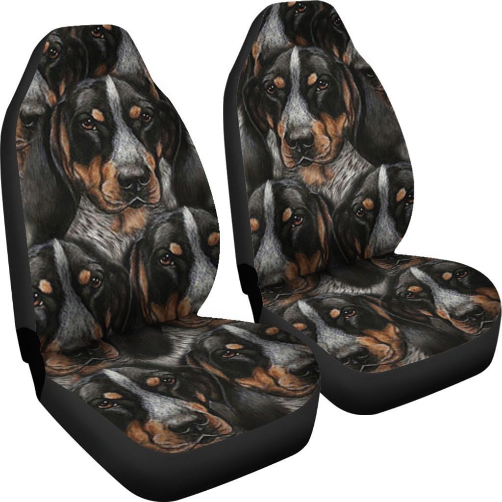 Bluetick Coonhound Dog in Lots Print Car Seat Covers