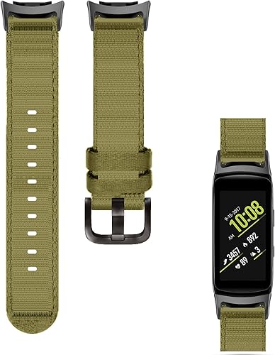 Miniatura 8 de Correa de nailon tejida compatible con Samsung Gear Fit2 Pro SM-R365Gear Fit2 SM-R360 Smartwatch de ajuste rápido, suave y transpirable, correa