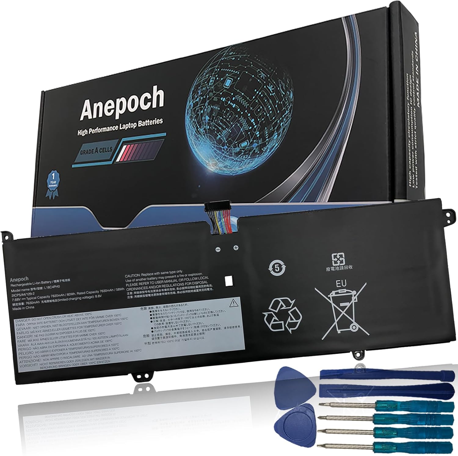 L18C4PH0 Laptop Battery Replacement for Lenovo Yoga C940-14IIL C940 14 SP/A Series Notebook L18M4PH0 5B10T11585 5B10T11586 5B10W67374 SB10W67323 7.68V 60Wh 7820mAh