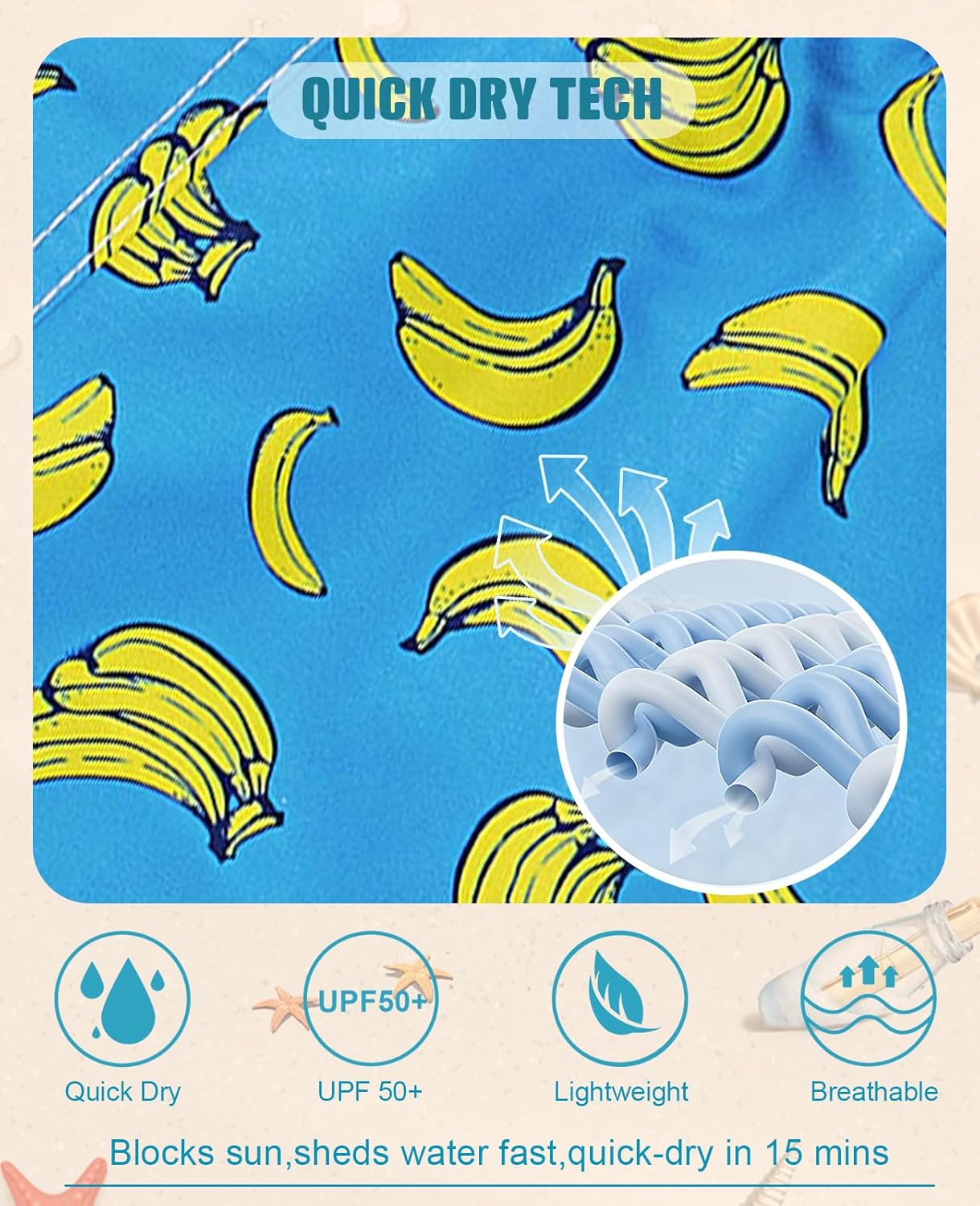 Cozople 7-16T Teen Boys Swim Trunks Quick Dry UPF 50+ Swimwear Bathing Suit for Big Boys Beach Swim Boards Shorts - Image 5