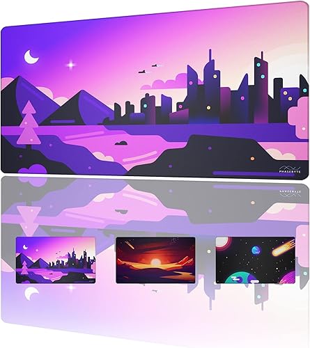 Miniatura 7 de PhaseByte Interstellar Orbit - Alfombrilla de mouse extendida para juegos, antideslizante con bordes cosidos, alfombrilla de escritorio de