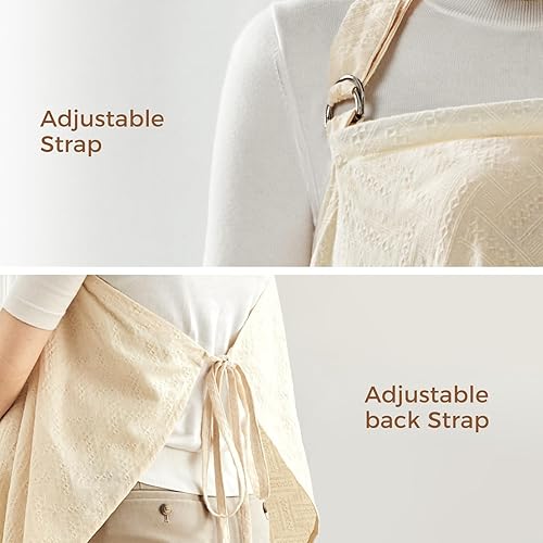 Miniatura 5 de Tina's Home Funda de lactancia para lactancia materna con bolsa de almacenamiento, cubierta de alimentación 100% algodón con cuello en forma de arco