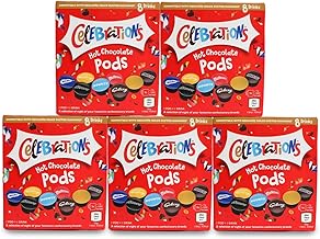 Dosettes de chocolat chaud compatibles Dolce Gusto Celebrations - Twix, Mars, Bounty, Snickers, Galaxy, Malteser, Milky Way et Galaxy Caramel (40) Pack varié en édition limitée