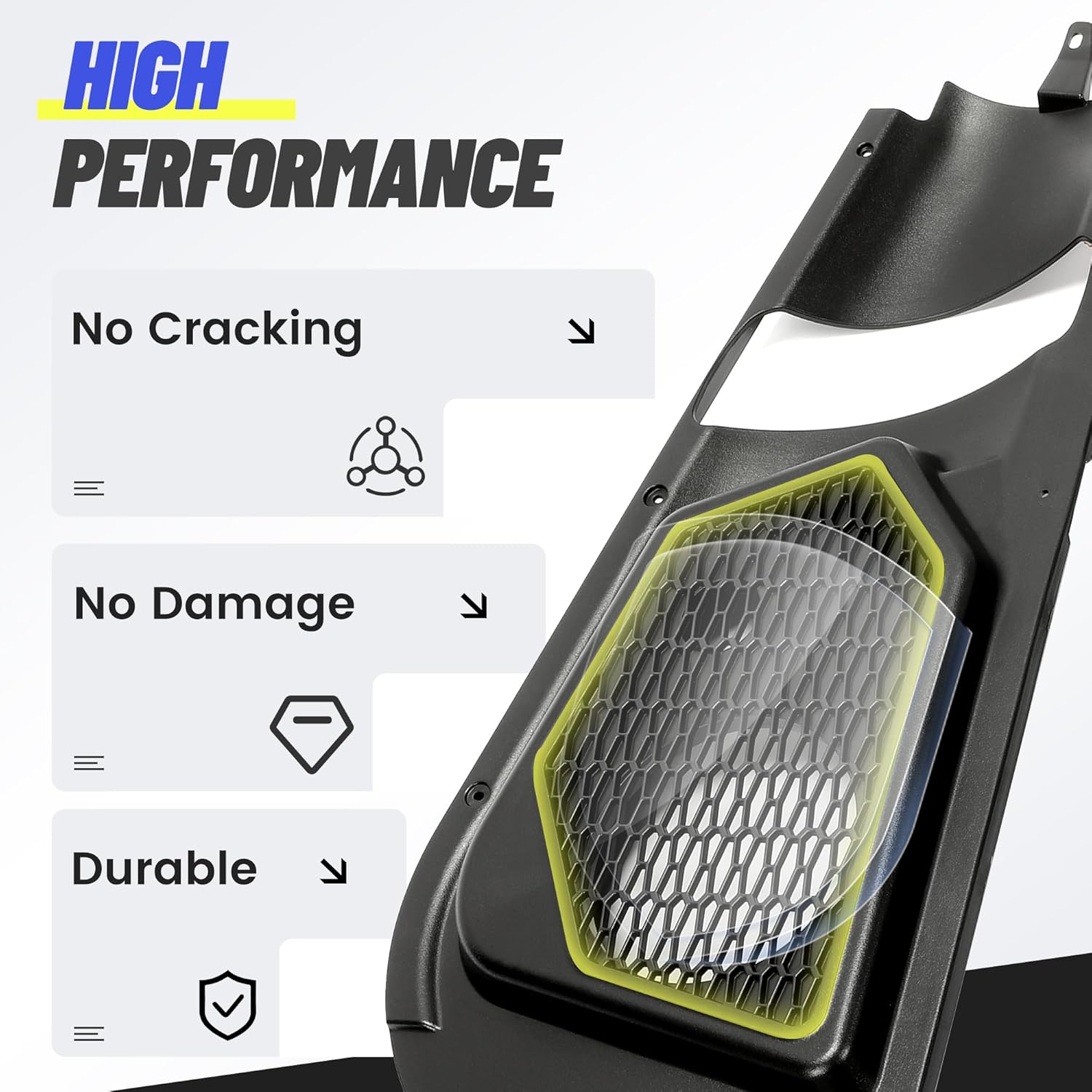 KUAFU 6.5" Door Speaker Pods Assembly Compatible with 2017-2025 Can Am Maverick X3/ X3 Max/Turbo/R Stereo System 6.5 inch Door Speaker Mount Enclosure Panel Black