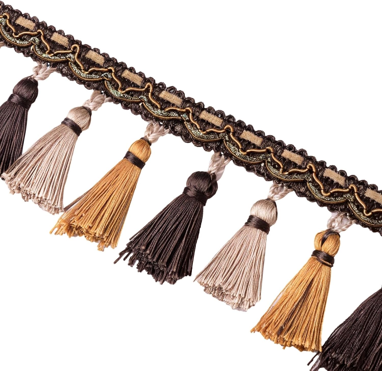 3-Color Tassel Fringe for Curtains & Sofas, European Style Polyester Trim, Decorative Accent for Home Decor