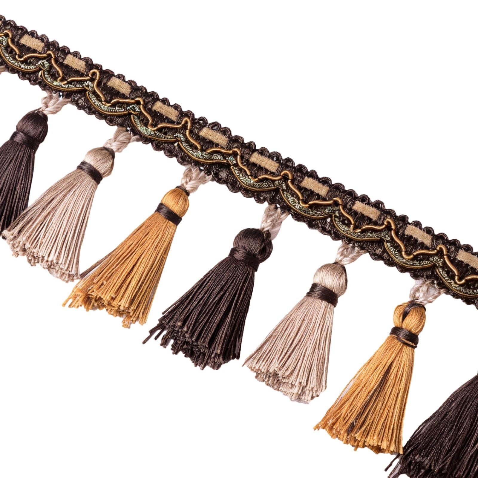 Frange à pompons 3 couleurs pour rideaux et canapés, style européen, bordure décorative en polyester pour un usage domestique, ajoute un attrait élégant à l'intérieur