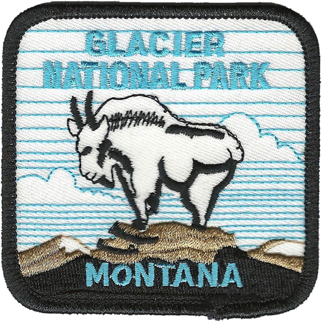 Faittd Glacier National Park Patch Iron On Montana Mountain Goat Patch L8