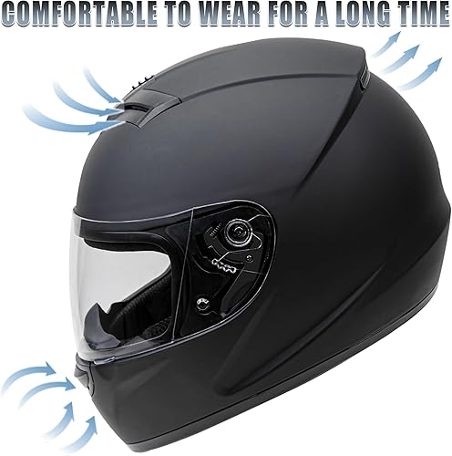 Miniatura 6 de Cartman Casco de moto de cara completa, certificado por DOT para bicicletas de carreras y de calle, casco de visera para adultos con diseño
