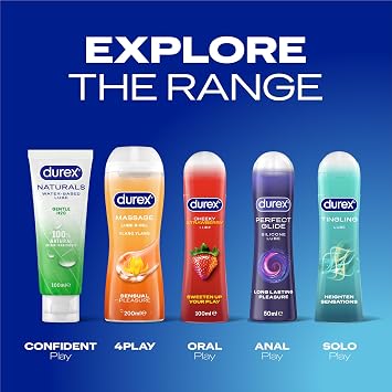 Durex Lubes, Bundle of Massage lubricants, 3 x 200 ml (Packaging May Vary)