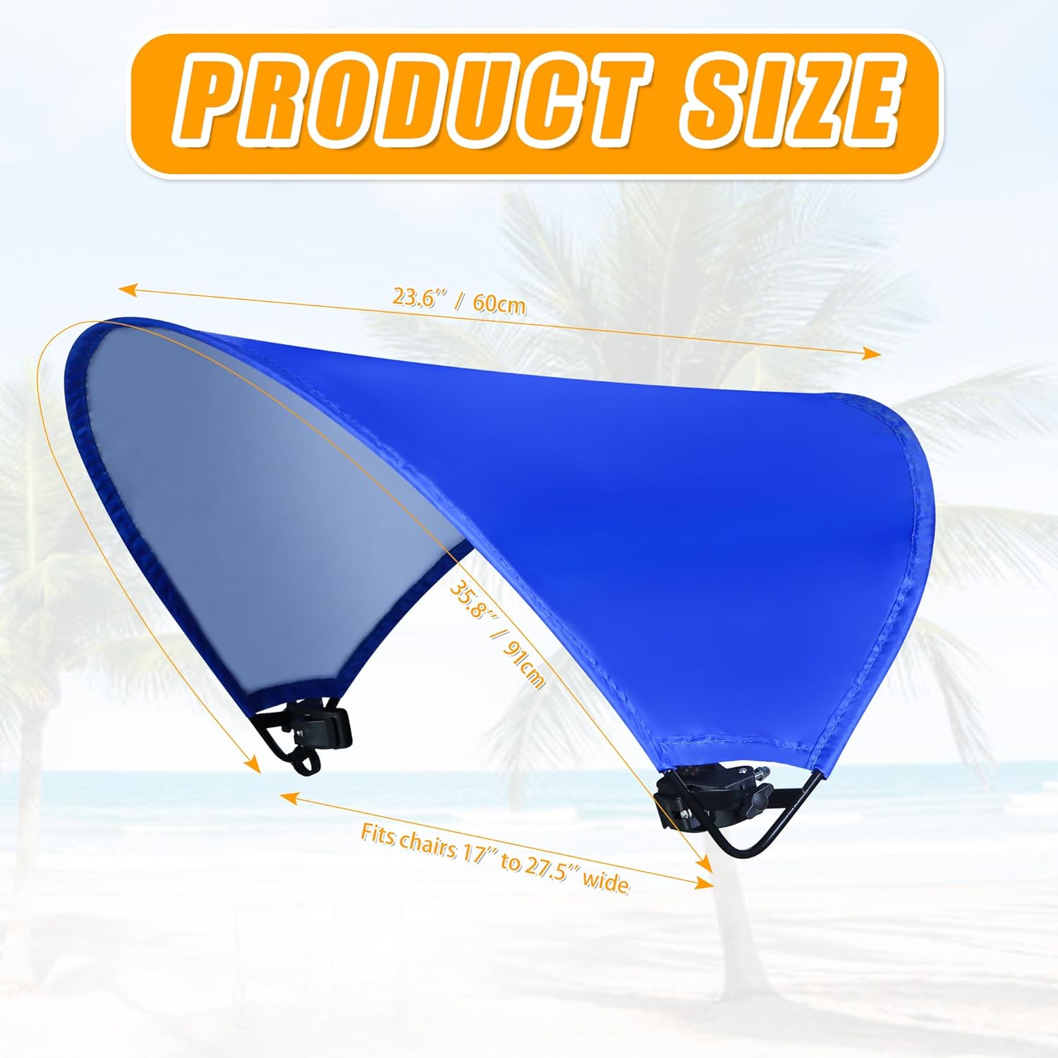 Beach Chair Canopy Foldable Chair Umbrella Sun Shade Attachment for Beach Camping Fishing Lounge Tanning Zero Gravity Chair