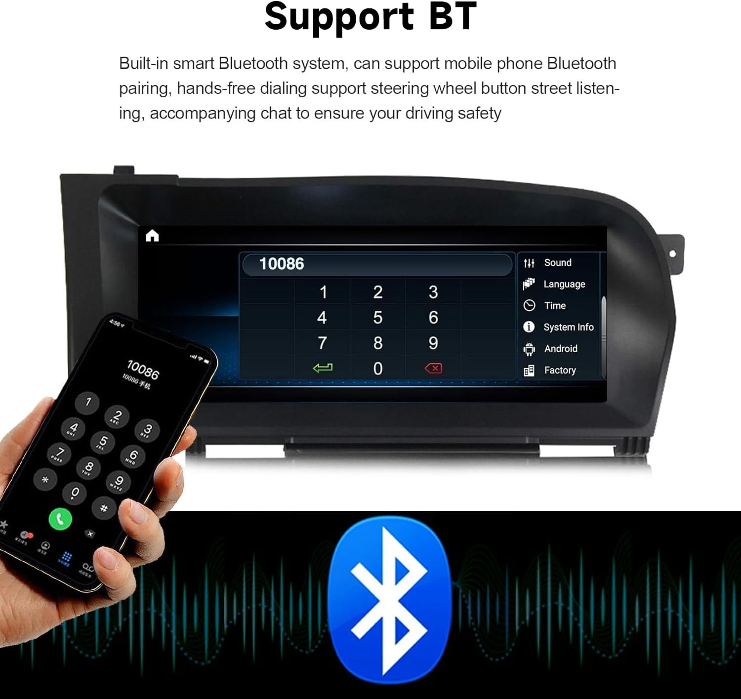 10.25 Inch Android 13 Wireless CarPlay Android Auto for Mercedes Benz S Grade W221 W222 from 2006 to 2009 NTG 3.0 System with GPS Bluetooth Function