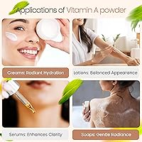 Vista 6 de Vitamina A en polvo palmitato de retinilo, retinol puro en polvo, vitamina soluble en agua, vitamina A USP y grado cosmético (2 onzas / 1.98 oz)