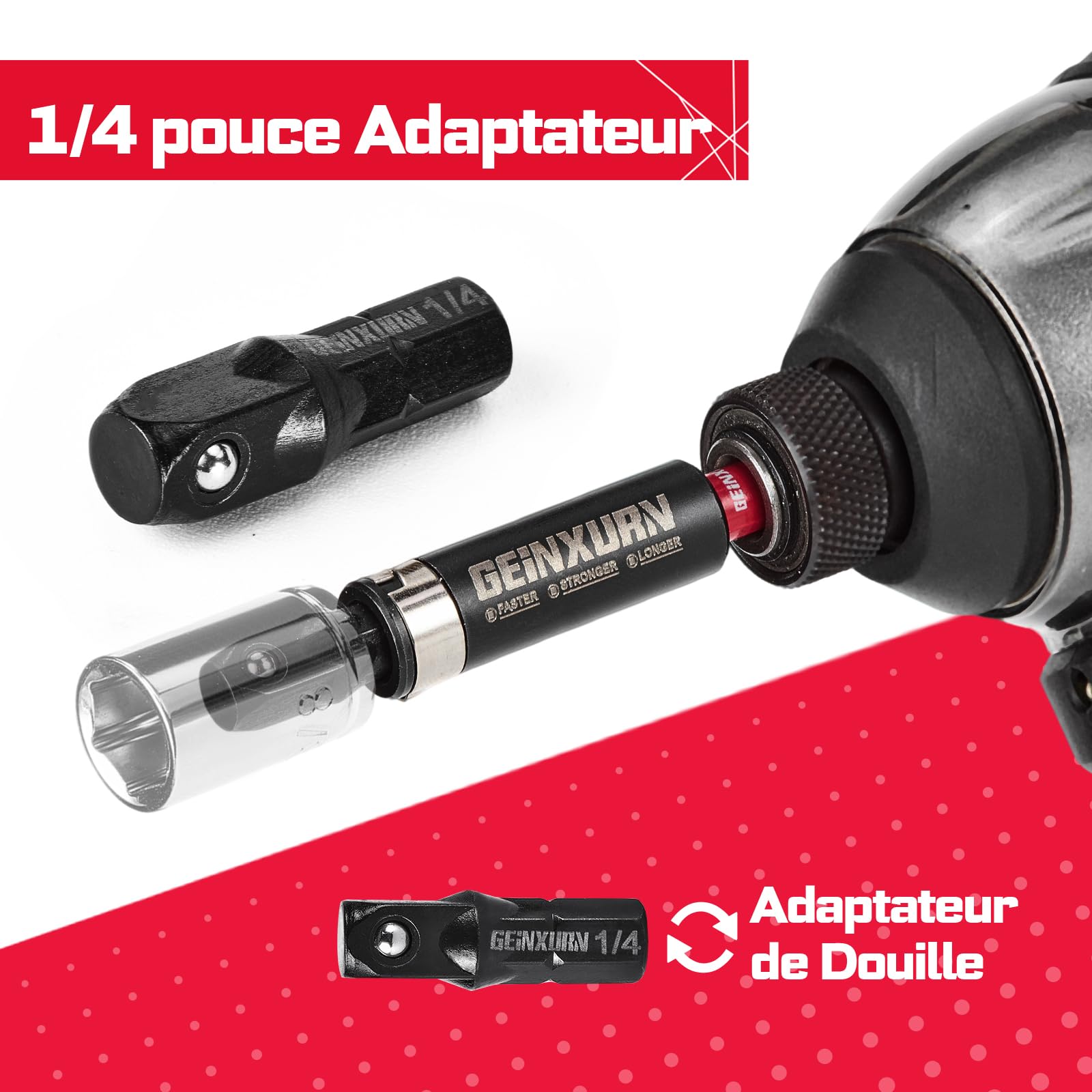 GEINXURN 83 Pièces Coffret d’embouts de Tournevis en Acier S2 Magnétique Torx/Phillips/Pozidriv/Plat/Hex Embouts de Vissage, Porte-embout, Adaptateur de Douille avec Boîte de Rangement Noire
