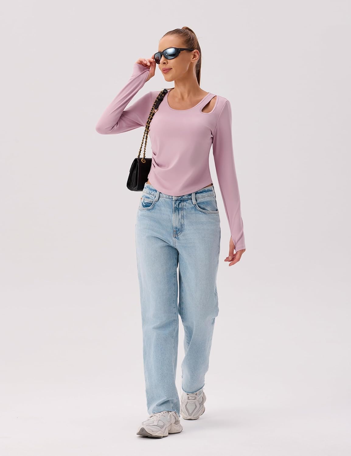 BMJL Womens Workout Tops Built in Bra Active Long Sleeve T Shirt Yoga Athletic Gym Clothes Crop Fall Shirts 2025 - Image 5