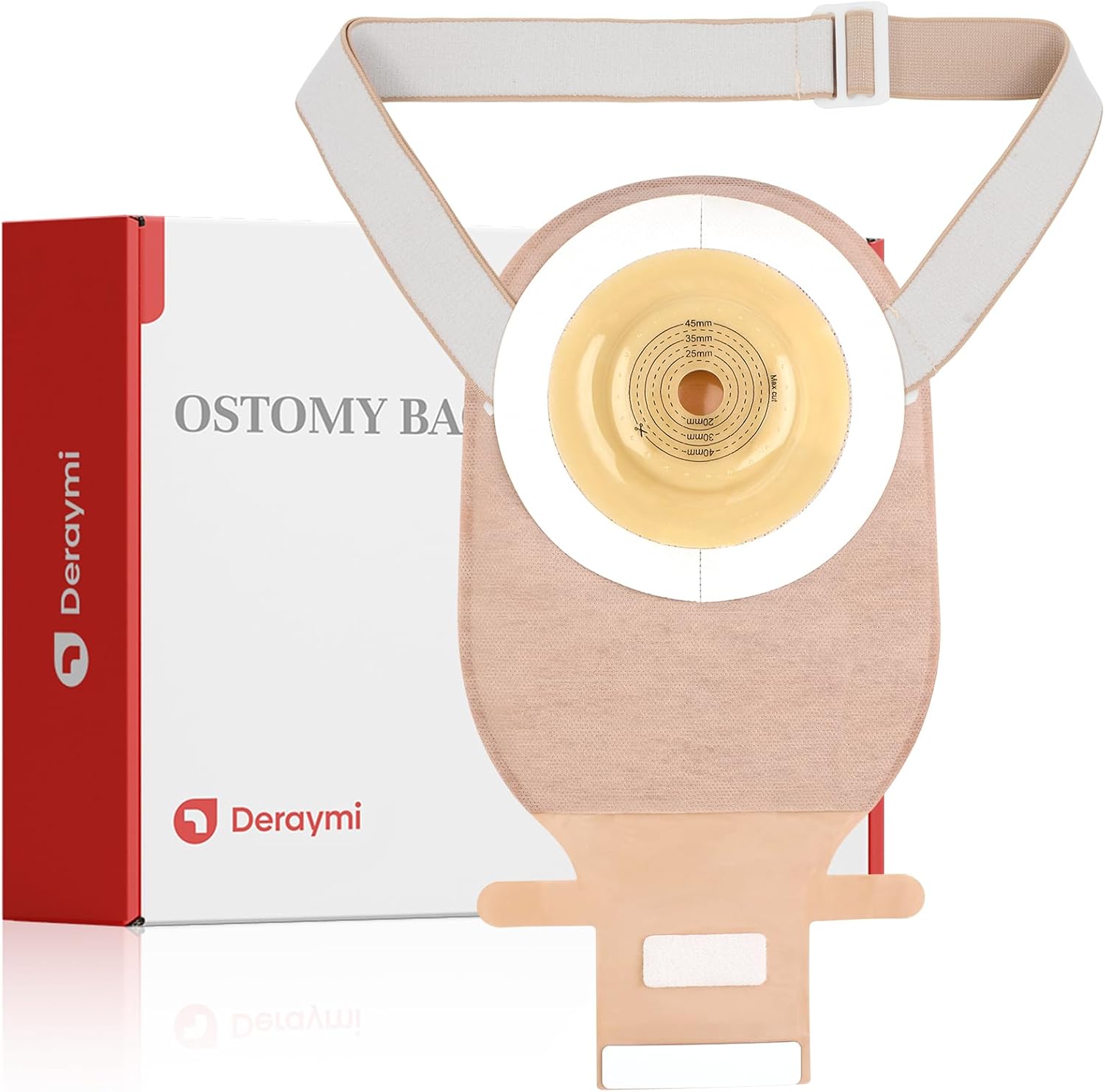 10 PCS Colostomy Bags Convex Ostomy Bag, One-Piece Ostomy Drain Pouches with A Belt for Irregular Stoma Uneven Wrinkled Skin, Max 45mm