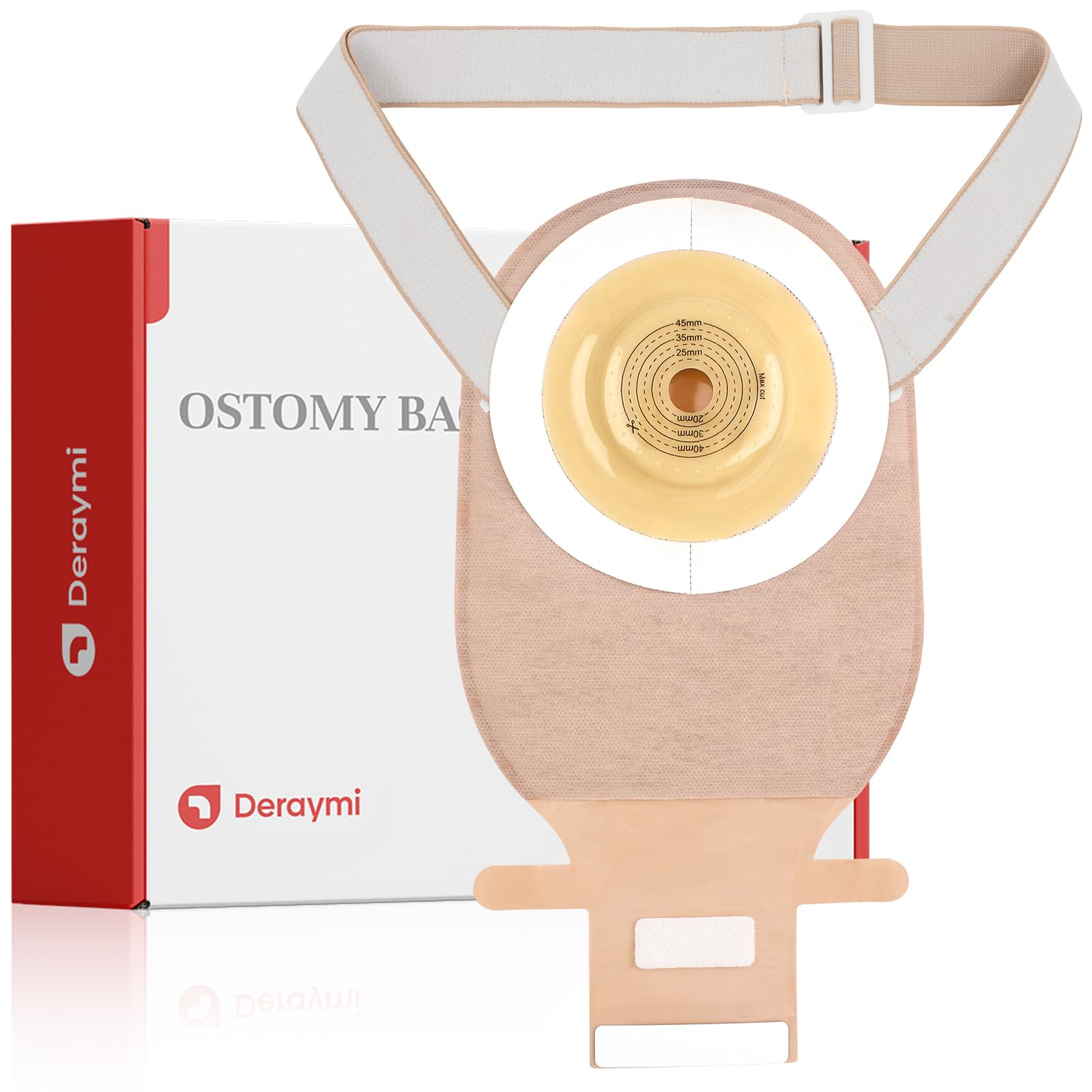 Photo 1 of 10 PCS Colostomy Bags Convex Ostomy Bag, One-Piece Ostomy Drain Pouches with A Belt for Irregular Stoma Uneven Wrinkled Skin, Max 45mm