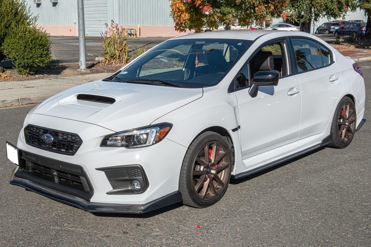 Replacement for 2015-2021 Subaru WRX STi | JDM CS Version 2 Style Side Skirt Rocker Panels Extension Pair (Carbon Fiber)