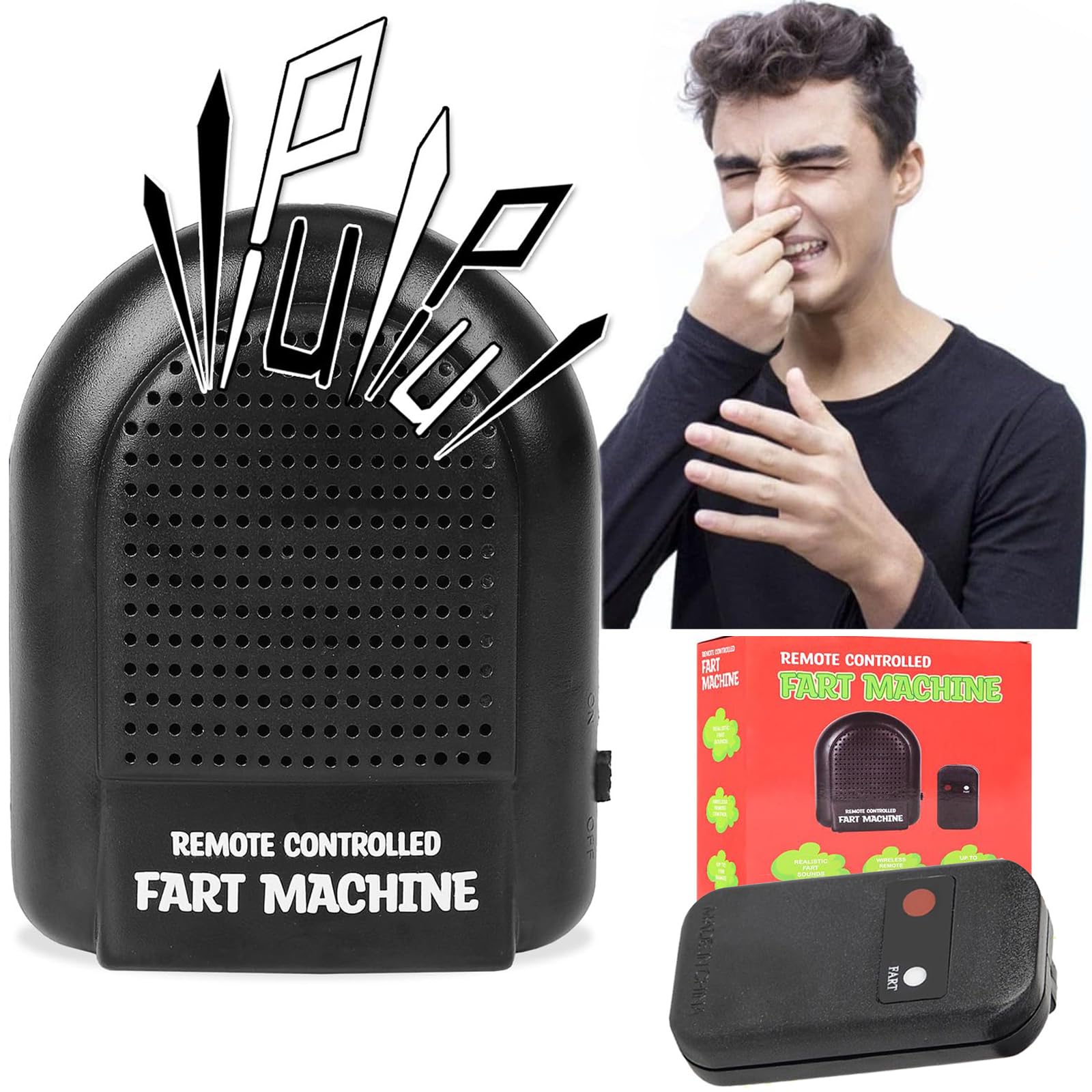 Pipihome Macchina per Scoregge, Scorregge Finte, Scatola per Scoreggia con Telecomando, Prank Noise Maker, Fart Box Fart Toy Prank Noise Maker per Adulti (A)