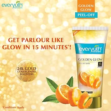 Everyuth Natural Advanced Golden Glow Peel Off Mask Instant Glow Skin 90gm