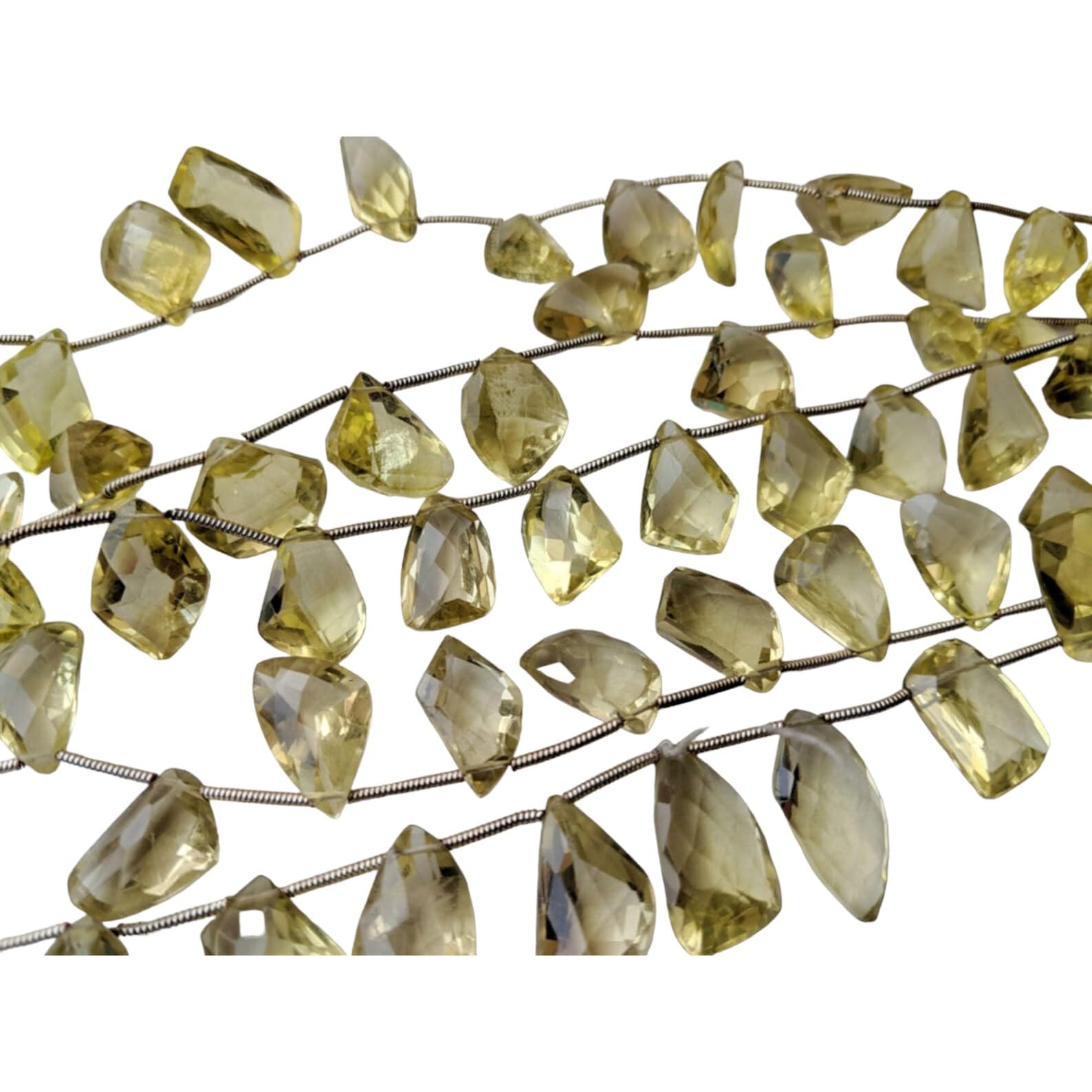 Collier en quartz citron à offrir : perle de forme fantaisie à facettes haut de gamme