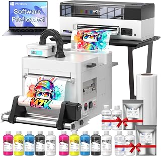 MZK 14'' F1080 A3 Plus DTF Printer+Shaker&Purifier,One-Click Printhead Moisturizing+24/7 Auto-Cleaning+White Circulation+Printhead Anti-Clog,5" Smartscreen,2X Speed vs L1800,2-Year Ink Included