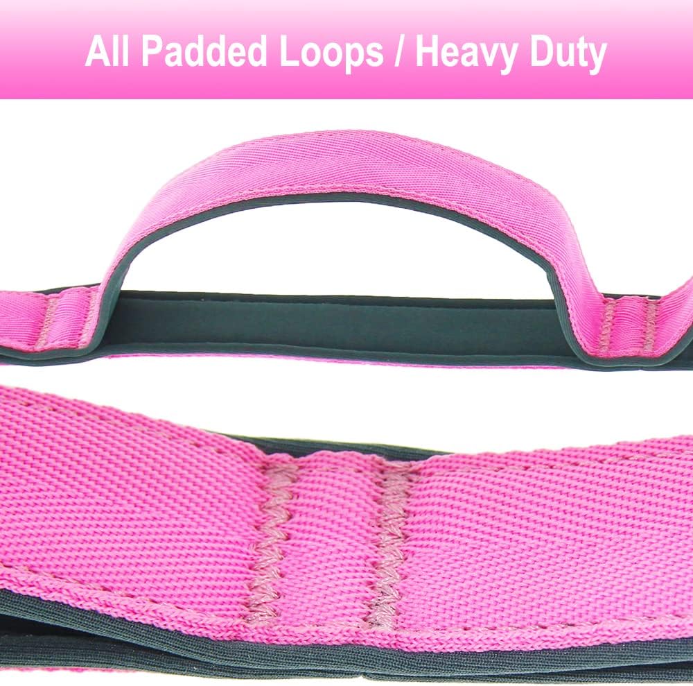 Tory Busa Stretch Straps - 10 Padded Loops, Physical Therapy Bands, PT Rope, Exercise Straps for Leg, Shoulder, Knee, Foot, Yoga, Workout, Muscle Recovery Pink 1.2“ X6 FT : Sports & Outdoors