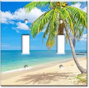 CALIFORNIA SUN PALM BEACH LIFEGUARD 2 GANG LIGHT SWITCH WALL PLATE ROOM HD DECOR