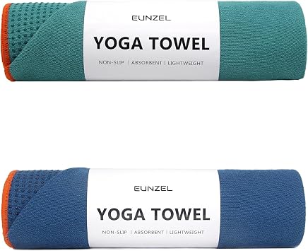 Yoga Towel Dark Cyan/Orange | Yoga Towel Steel Blue/Orange Bundle