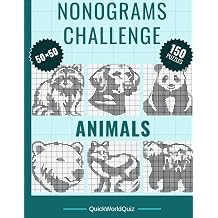 Nonograms Challenge Animals 150 Expert Picture Logic Puzzles | 5050 Grids | Hard Nonogram Puzzle Book for Adults