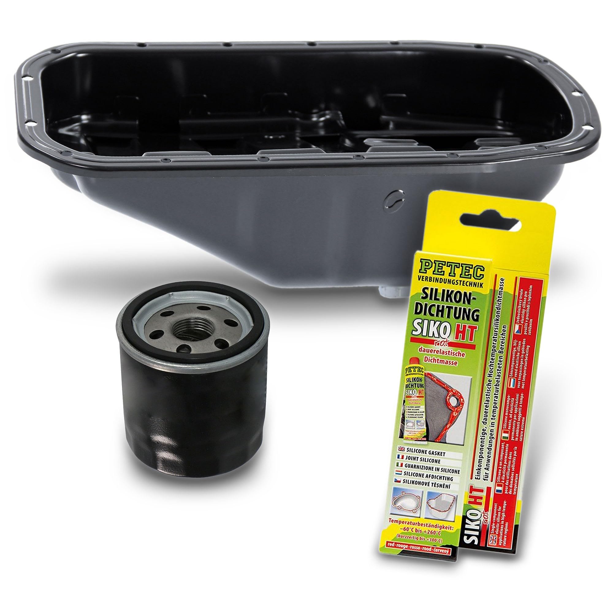 ATEC Germany 1x coppa dell'olio incl. tappo di scarico olio, 1x sigillante | Compatibile con: DACIA LOGAN, LOGAN II, LOGAN MCV II, SANDERO, SANDERO II, RENAULT CLIO II Kasten/Schrägheck, CLIO III